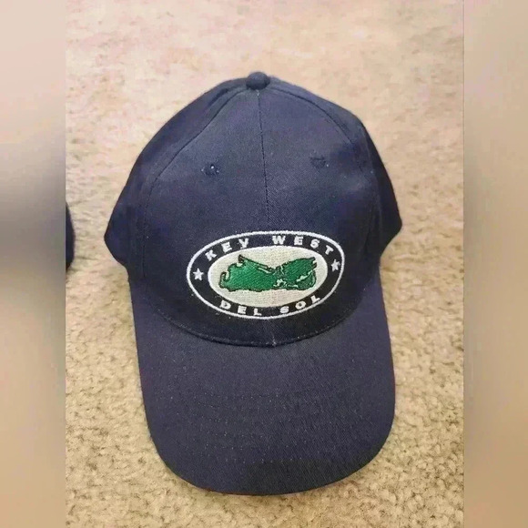 Vintage Key West Del Sol Navy Blue Mens Hat Adjustable - Picture 1 of 3